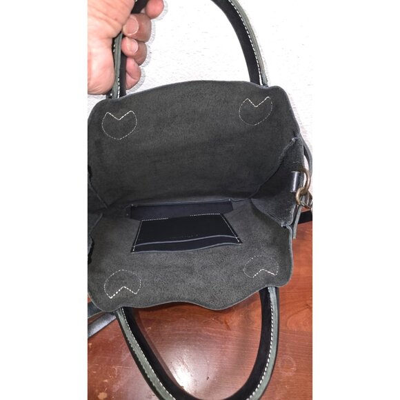 WP Standard Black Leather Tote Bag Dual Handles & Adjustable Shoulder Strap Size - Picture 2 of 9